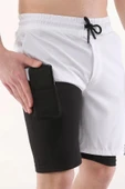 Erkek Running Hızlı Kuruma Micropoly Antrenman Halısaha Fitness Kısa Taytlı SPORCU-ŞORT1 - 10