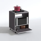 Kenzlife ocak dolabı şehrazat gri 85*70*60 XLARGE kapaklı hazır mutfak ankastre gömme ocak için thumbnail 2