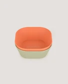 2'li Kare Kase Sage Green-Peach - 1
