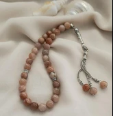 Tesbih 33 lük Güneş Taşı Doğal Taş Küre Kesim 10 mm Tespih - 8