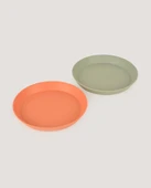 2'li Yuvarlak Tabak Sage Green-Peach - 3