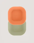 2'li Kare Kase Sage Green-Peach - 5
