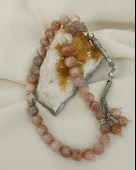 Tesbih 33 lük Güneş Taşı Doğal Taş Küre Kesim 10 mm Tespih - 1