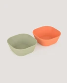 2'li Kare Kase Sage Green-Peach - 3