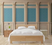 3 Boyutlu Mavi Motif Beyaz Sütun Duvar Kağıdı Baskı - 2