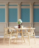 3 Boyutlu Mavi Motif Beyaz Sütun Duvar Kağıdı Baskı - 5