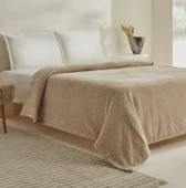 Karaca Home Raunda Ekru Çift Kişilik Weelsoft Battaniye - 2