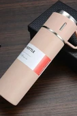 Pembe Piknik Kamp Termosu Paslanmaz Çelik 3 Bardaklı 500ML Vakumlu Çay Kahve Sıcak Soğuk Termos Seti - 5