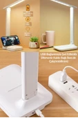 Şarjlı Masa Lambası - 3 Renk Dokunmatik Telefon Standlı 9W LED 800 Lümen USB Şarjlı - 2