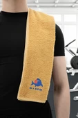 Sporcu Antrenman Havlusu Gym Fitness Plates Boks Tenis Spor Havlusu 105x30 Cm - Hardal - 2