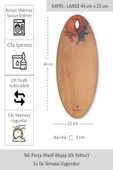 Yekpare Masif Ahşap Sunum Tahtası Kesme Tahtası Desenli Kayın Large - 1