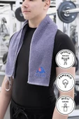 Sporcu Antrenman Havlusu Gym Fitness Plates Boks Tenis Spor Havlusu 105x30 Cm - Antrasit - 1