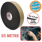Araç Oto Ses Isı Yalıtım İzolasyon Bandı Yapışkanlı Bant Epidyen Sünger En 45 mm Kalın 3 mm 25 Metre - 1