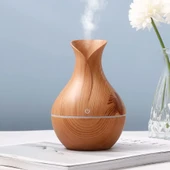 Şık LED Işıklı, Tahta Desenli, Dekoratif Hava Nemlendirici ve Aromatik Buhar Difüzörü - 3