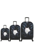 (My#85 Kedi Kara Tüy) VALİZLER İÇİN KILIF SETİ (KABİN ORTA VE BÜYÜK) thumbnail 3