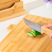 Porsima 16668 Piero Bambu 3'lü Standlı Kesme Tahtası Kesim Panosu thumbnail 5