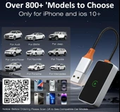 2 in 1 Kablosuz CarPlay ve Android Auto Adaptörü | Android 11+ & iOS 10+ Uyumlu - 1