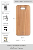 Yekpare Masif Ahşap Sunum Tahtası Kesme Tahtası Kayın Large - 1
