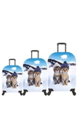 (My#83 Kedi Kar) VALİZLER İÇİN KILIF SETİ (KABİN ORTA VE BÜYÜK) thumbnail 3