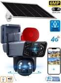 O-kam 3915 4g 6mp Dual Lens Güneş Panelli Solar Sirenli Güvenlik Kamerası - 1