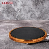 Lava Sıcak Servis Plaka Yuvarlak Ahşap Stand 26 Cm thumbnail 5