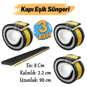 Yapışkanlı Kapı Altı Eşik Süngeri İnce Köpük Soğuk İzolasyon Bandı Fitili 90 cm Toz Böcek Engelleme - 1