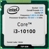 INTEL i3-10100 4 Core, 3.60Ghz, 6Mb, 65W, LGA1200 10.Nesil, TRAY, (Grafik Kart VAR, Fan YOK) - 2