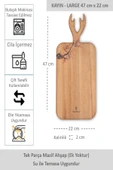 Yekpare Masif Ahşap Sunum Tahtası Kesme Tahtası Desenli Kayın Large - 1
