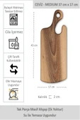 Yekpare Masif Ahşap Sunum Tahtası Kesme Tahtası Ceviz Medium - 1