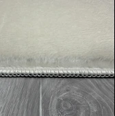 Simirna Ponpon Saçaklı Peluş Yıkanabilir Kaymaz Banyo Paspası 2'li Klozet Takımı Krem - 3