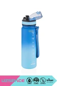 Uzspace 500ml Yeni Çift Renkli Sızdırmaz BPA İçermez Kilitlenebilir Kapaklı Motivasyonel Tritan Su Matarası - 2