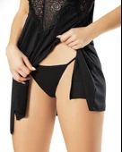 Kota Bayan Dantel Detaylı Çift Yırtmaçlı Kısa Gecelik Takım 6214 thumbnail 4