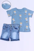 ERKEK BEBEK ŞORTLU TAKIM KOT ŞORTLU ÇITÇIT DETAYLI BASKILI B26 - 7
