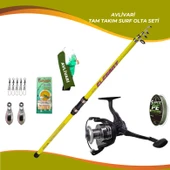 AlbaStar Elegant 390 Cm100-200 Gr Olta Kamışı - Avlivari Kube 5000 Metal Olta Makinası Tam Takım Kıyı Hobi Olta Seti - 1