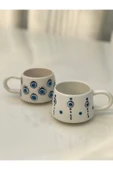 2 adet EL İŞLEMESİ NAZAR BONCUKLU KUPA BARDAK FİNCAN - 4