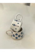 2 adet EL İŞLEMESİ NAZAR BONCUKLU KUPA BARDAK FİNCAN - 3