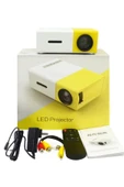 Mini LED Projeksiyon Cihazı 600 Lümen Ev Sinema Sistemi Hdmi USB SD Kart Şarjlı - 1