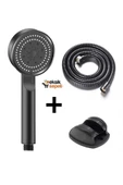Kyk 5 Fonksiyonlu Siyah Vakumlu 3'lü Duş Seti KYK1008 - 1