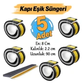 Yapışkanlı Kapı Altı Eşik Süngeri İnce Köpük Soğuk İzolasyon Bandı Fitili 90 cm 5 Adet - 1
