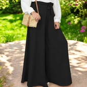 Yazlık Kemerli Kadın Keten Pantolon Şalvar thumbnail 1