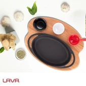 Lava Sahan Oval Ahşap Stand Siyah Mat 21 X 14 Cm Eco K44 - 5