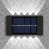 2 Adet Beyaz Işık Aplik Teras Bahçe Varanda Apliği Güneş Enerjili 10 Ledli Solar Enerjili Beyaz Işık - 4