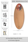 Yekpare Masif Ahşap Sunum Tahtası Kesme Tahtası Desenli Kayın Medium - 1