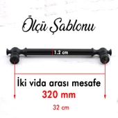 Mobilya Mutfak Metal Dolabı Çekmece Dolap Kapak Kulpları Kulbu Kulpu 32 cm-320 mm Siyah Kulp thumbnail 2