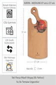 Yekpare Masif Ahşap Sunum Tahtası Kesme Tahtası Desenli Kayın Medium - 1