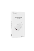 SHAZA SG2501/33/WT Dual 33W PD USB-C 18W 3A USB Şarj Adaptörü Beyaz 33W USB QC 3.0 & Type-C Çift Çıkışlı Şarj Adaptörü - 1