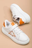 Kız Çocuk Spor Ayakkabı Turuncu Cırtlı Yıldız Model Dikişli Taban thumbnail 1