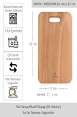Yekpare Masif Ahşap Sunum Tahtası Kesme Tahtası Kayın Medium - 1