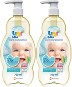 Uni Baby Bebek Saç ve Vücut Şampuanı 700ML Klasik (Pompalı) (2 Li Set) - 1