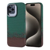 Apple iPhone 15 Pro Kılıf M-safe Şarj Özellikli Karbon Fiber Görünümlü Zore Nekst Kapak thumbnail 5